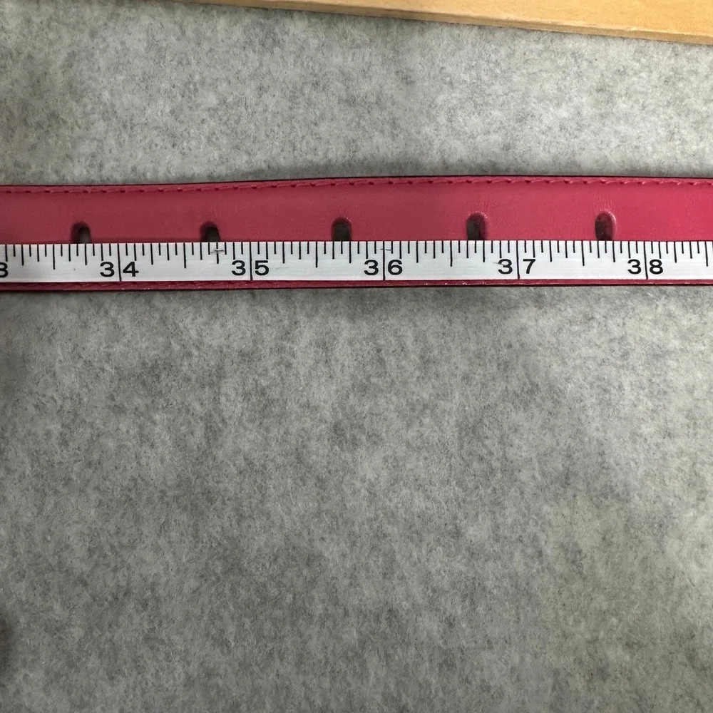 Fossil Genuine Leather Women's Pink Belt Size L Buckle Closure Thin Minmimalism